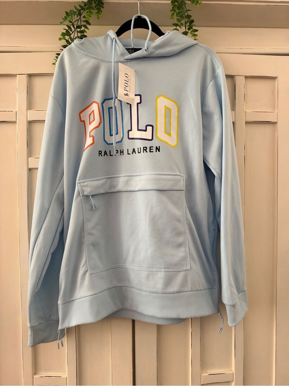 Polo by Ralph Lauren Men's Light Blue Logo Hoodie XL NWT